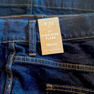 NEW Madewell 11” High-Rise Flare Jeans 33” Waist